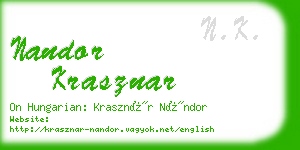 nandor krasznar business card